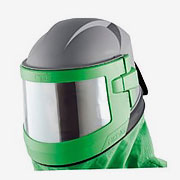 Freistrahlerschutzhaube mit Visier